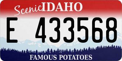ID license plate E433568