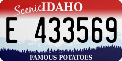 ID license plate E433569