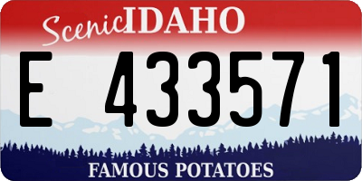 ID license plate E433571