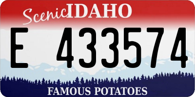ID license plate E433574