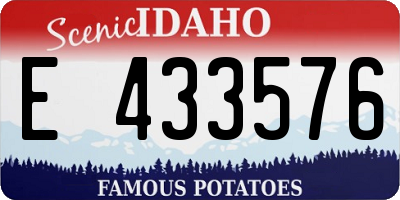 ID license plate E433576