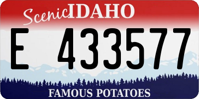 ID license plate E433577