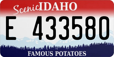 ID license plate E433580