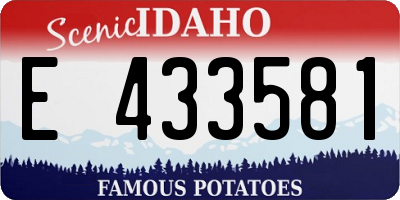 ID license plate E433581