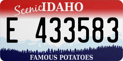 ID license plate E433583