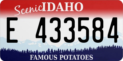ID license plate E433584