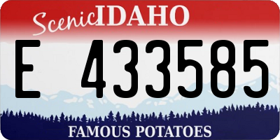 ID license plate E433585
