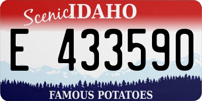 ID license plate E433590