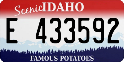 ID license plate E433592