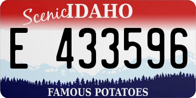 ID license plate E433596