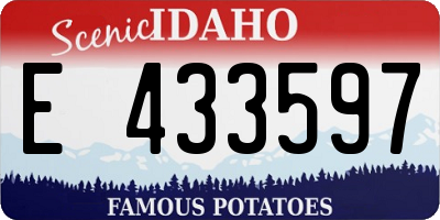 ID license plate E433597