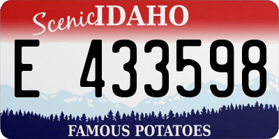 ID license plate E433598