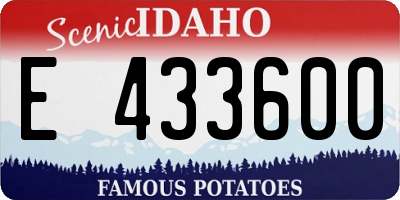 ID license plate E433600