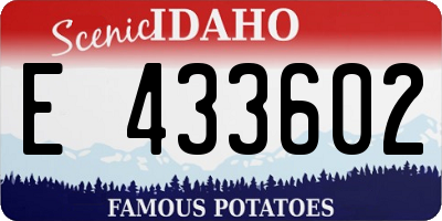 ID license plate E433602