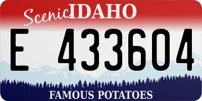 ID license plate E433604