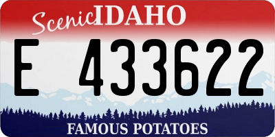 ID license plate E433622