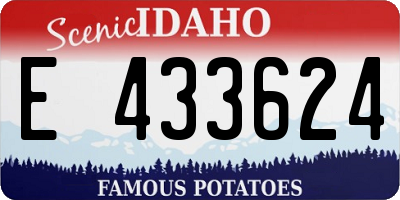 ID license plate E433624
