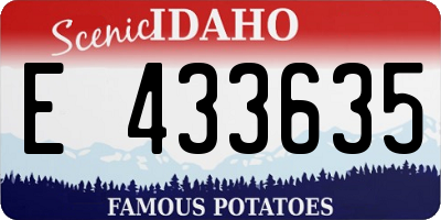ID license plate E433635