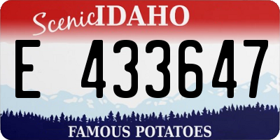 ID license plate E433647