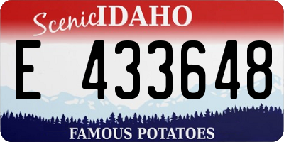 ID license plate E433648