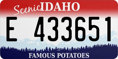 ID license plate E433651
