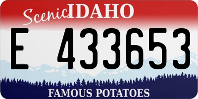 ID license plate E433653