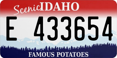 ID license plate E433654