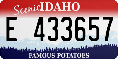 ID license plate E433657
