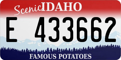 ID license plate E433662