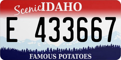ID license plate E433667