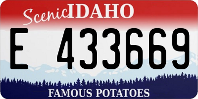 ID license plate E433669
