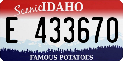 ID license plate E433670