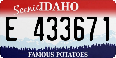ID license plate E433671