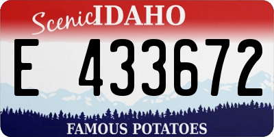 ID license plate E433672