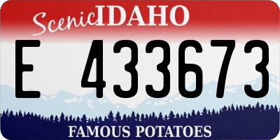 ID license plate E433673