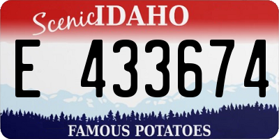 ID license plate E433674