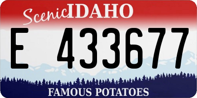 ID license plate E433677