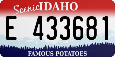 ID license plate E433681