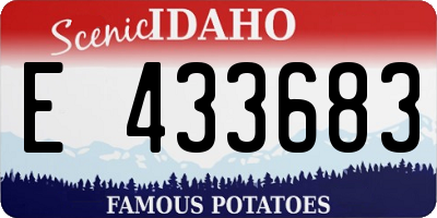 ID license plate E433683