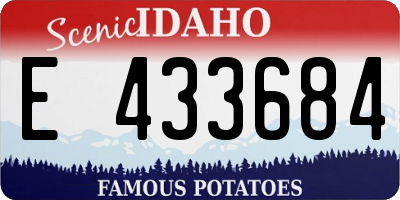 ID license plate E433684
