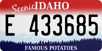 ID license plate E433685
