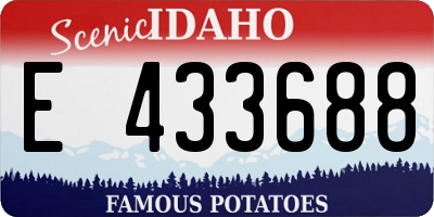 ID license plate E433688