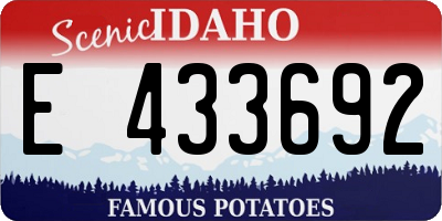 ID license plate E433692