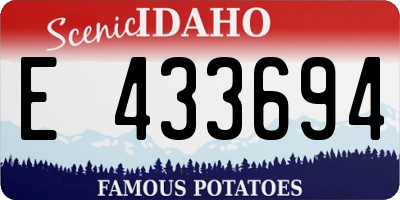 ID license plate E433694