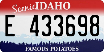 ID license plate E433698