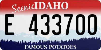 ID license plate E433700