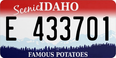 ID license plate E433701