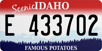 ID license plate E433702