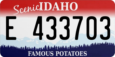 ID license plate E433703