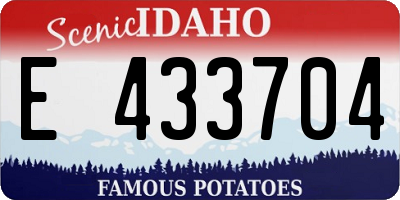 ID license plate E433704